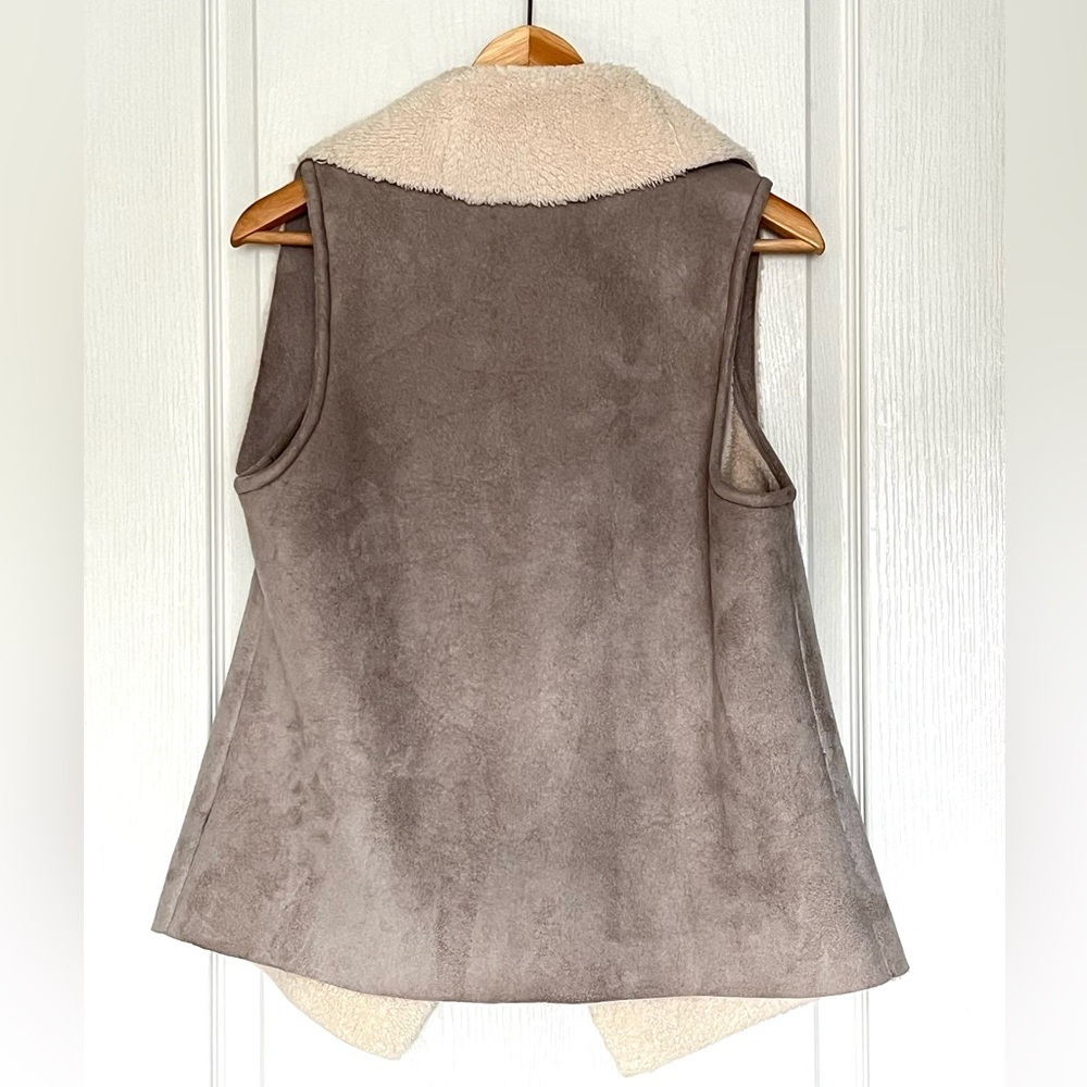 LAUREN Ralph Lauren Waterfall Faux Suede & Sherpa Vest Sz M Gorpcore Lite Boho - Picture 4 of 11
